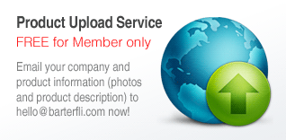 Product Upload Service - FREE for Member only. Email your company and product information (photos and product description) to hello@barterfli.com now! 